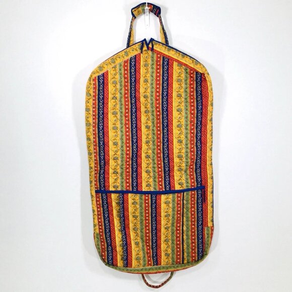 Vintage Cotton Quilted Hanging Garment Bag 48x25 Indonesia Blue Interior - Picture 3 of 10